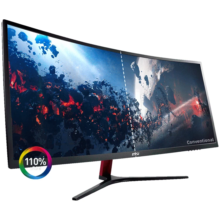 MSI MAG 341CQ 34 Inch Curved Gaming Monitor with 3440 x 1440 3K 100Hz 8ms  AMD FreeSync Anti-Flicker Ultra Wide Anti-Glare LED