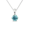 Ciondolo in Ottone Placcato in Oro Bianco 18k - Topazio Blu