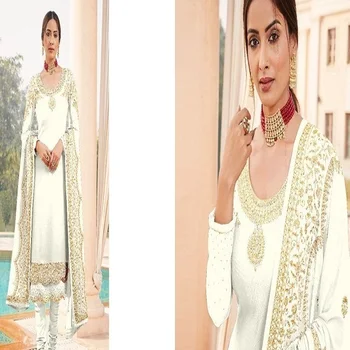 Party Wear Designer Embroidery Stone Work Pakistani style Ladies Salwar Kamiz Suit Latest 2022 design