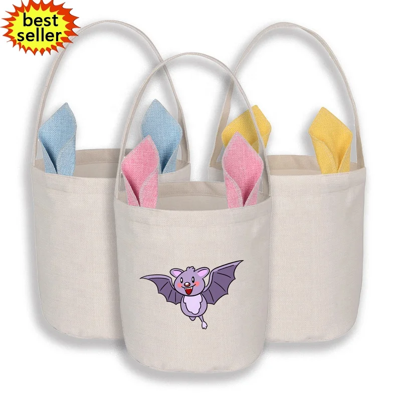 Sublimation Custom Easter Basket Canvas Customized Blank Easter Bunny Baskets Easter Storage Bags With Rabbit Ear For Kids Gift Buy Sublimation Easter Baskets Easter Bunny Canvas Bags Diy Easter