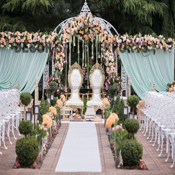 Cinderella Style Modern and Stylish Metal Mandap Backdrop Stage for Asian and English Weddings /Throne Chairs Mandap Chairs