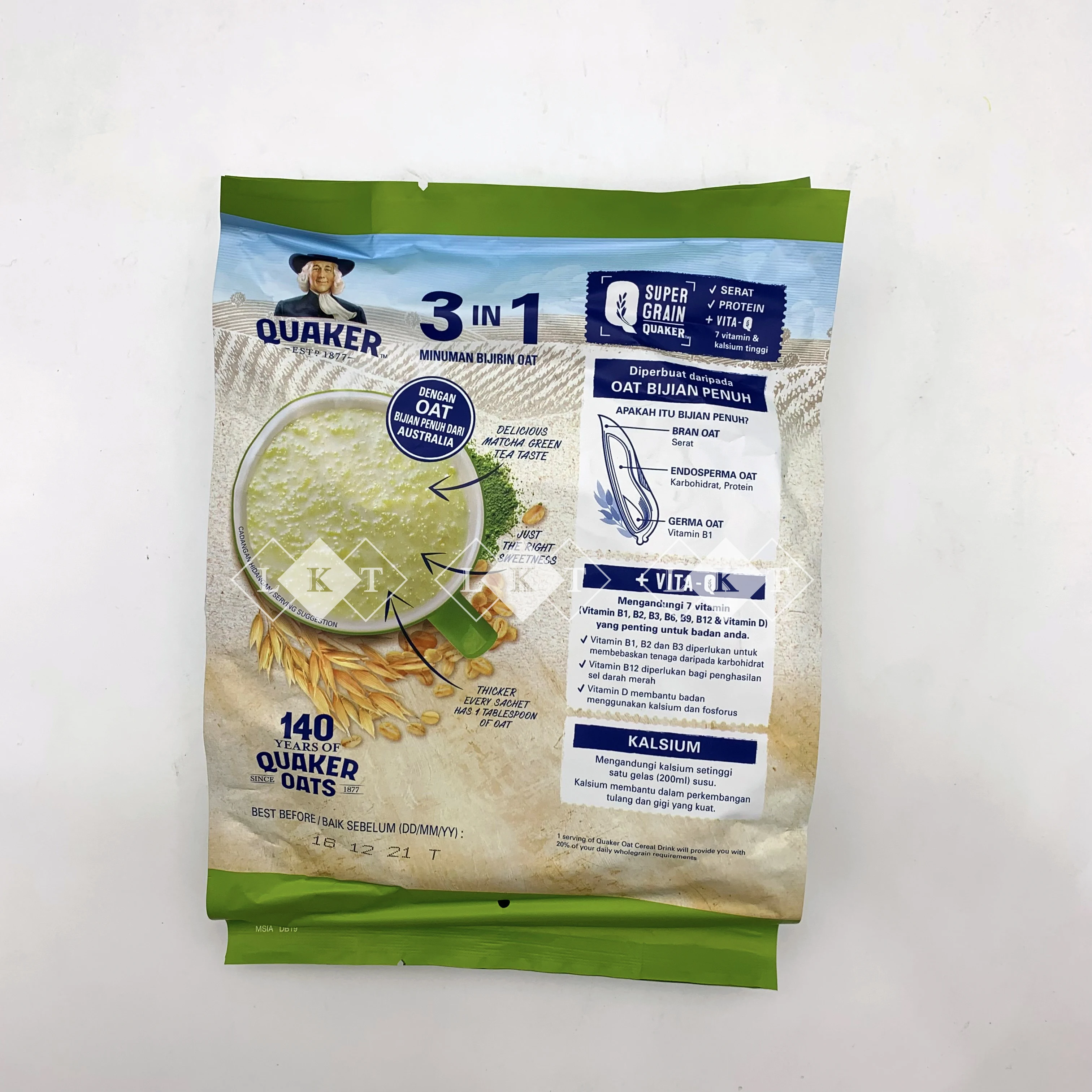 Wholesale Direct Factory Quaker 3 in 1 Oat Drink (Matcha)