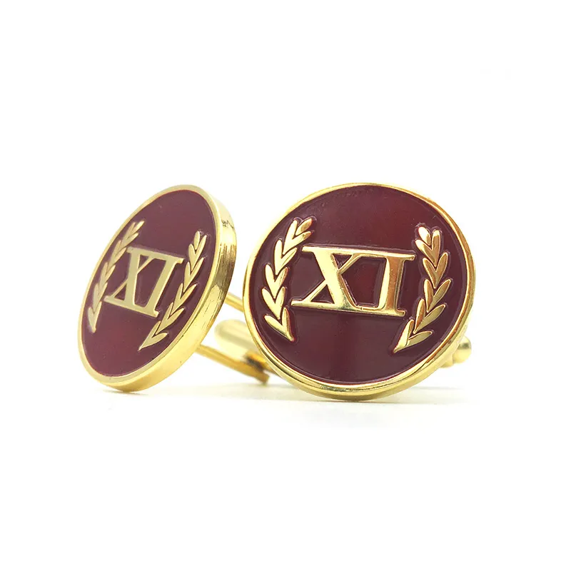 Запонки мужские из металлического сплава с логотипом под