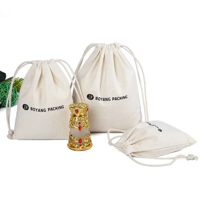 mini calico drawstring bolsas