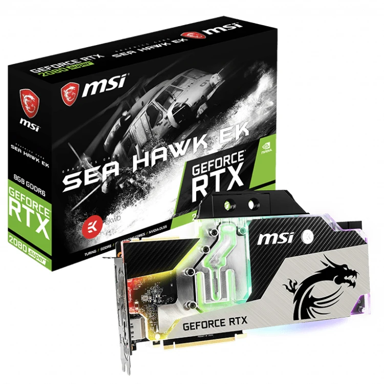 Source MSI NVIDIA GeForce RTX 2080 SUPER SEA EK X 8G Card with 256-bit USB Type-C Ray Tracing Turing Architecture on