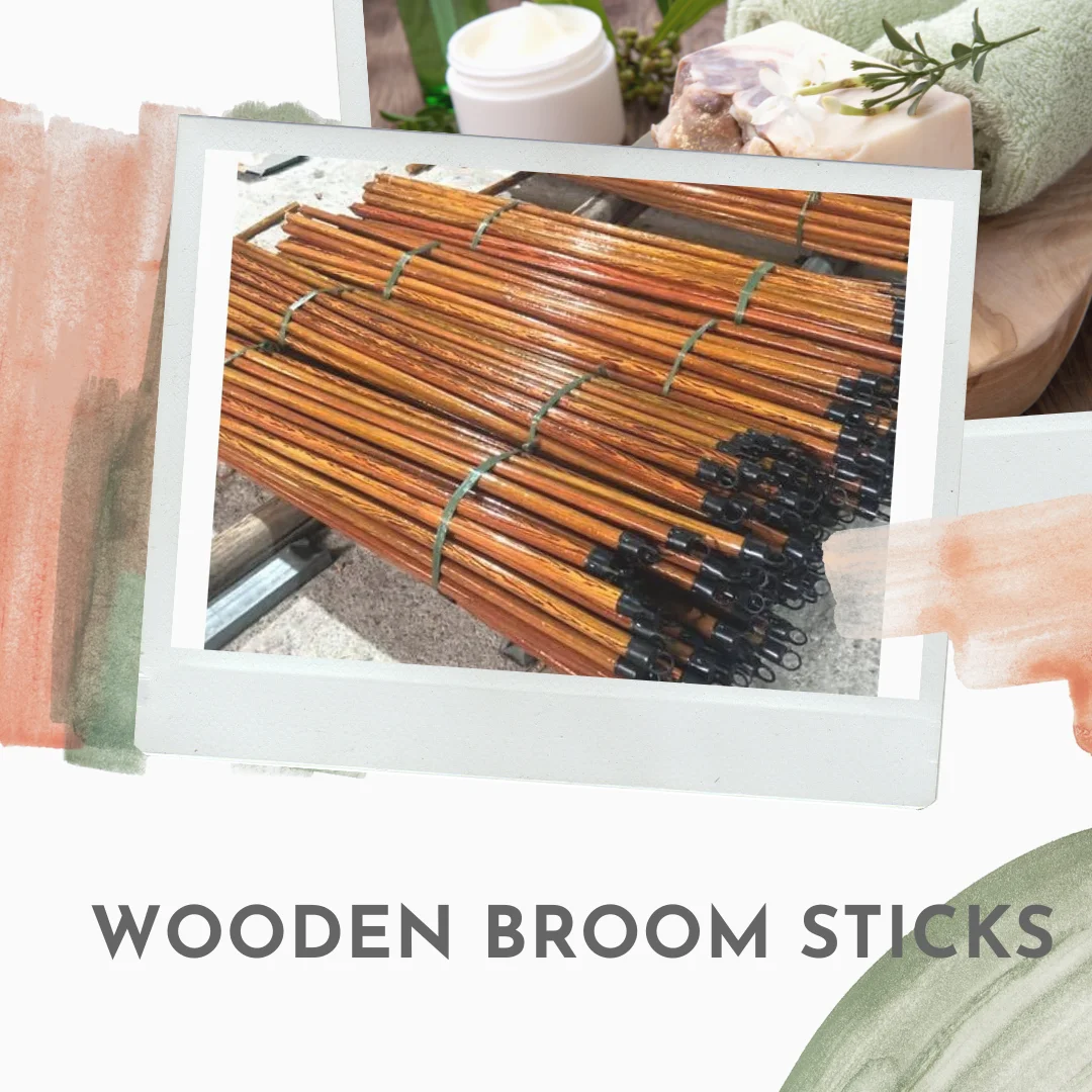 Natural Wooden Broomstick With Italian Thread For Plastic Broom Handle