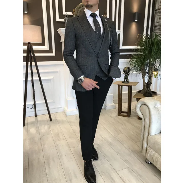 Traje de estilo italiano para hombre, esmoquin ajustado para novio, Blazer  032, 2 piezas|Trajes| - AliExpress