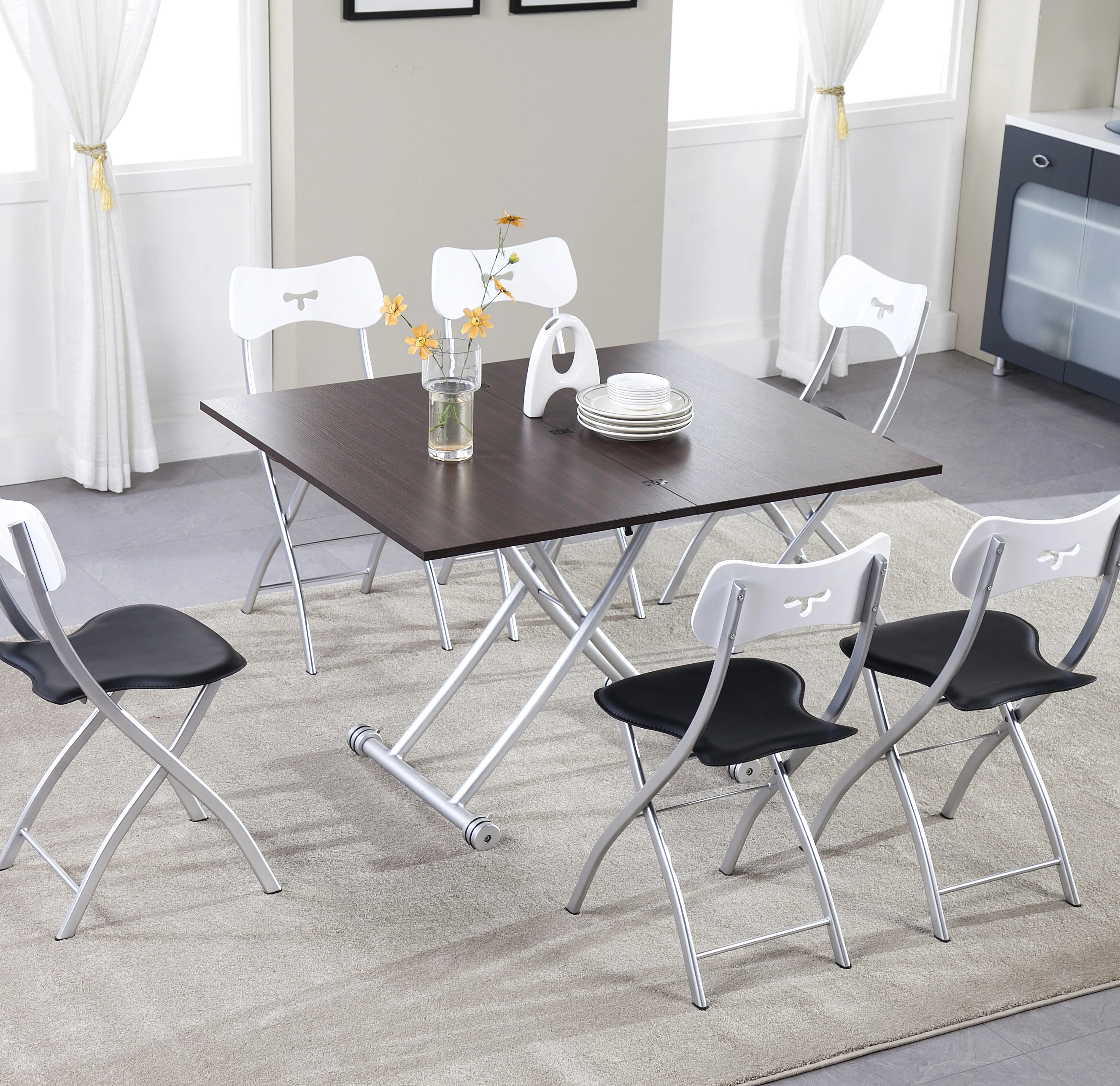 Dining Table Transforming Dining Table Transforming Foldable square Dining Table