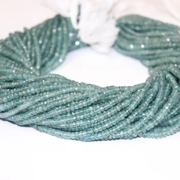 Blue Tourmaline Faceted Rondelle Beads Indicolite Blue Tourmaline Beads Strand Natural Gemstone Wholesale beads price
