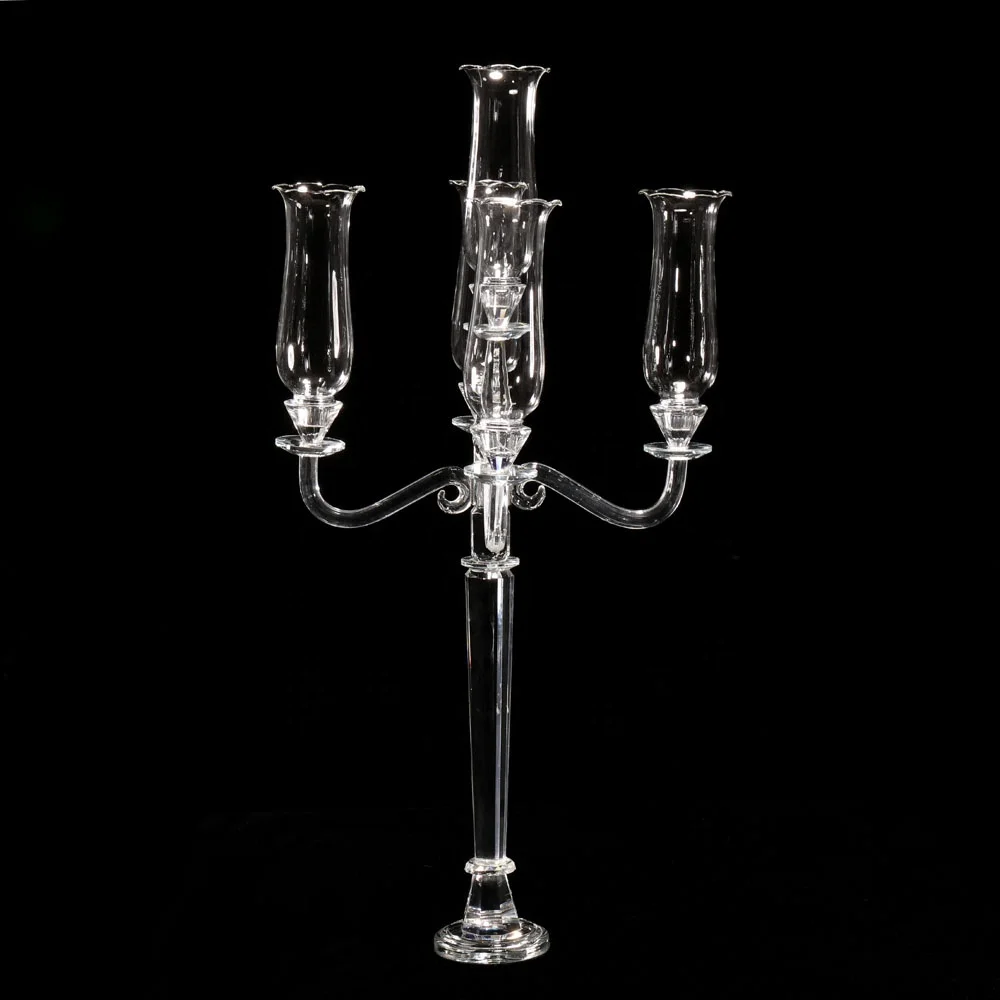 
MH-Z125 5 ламп стеклянный ураган Свадебный хрустальный канделябр 