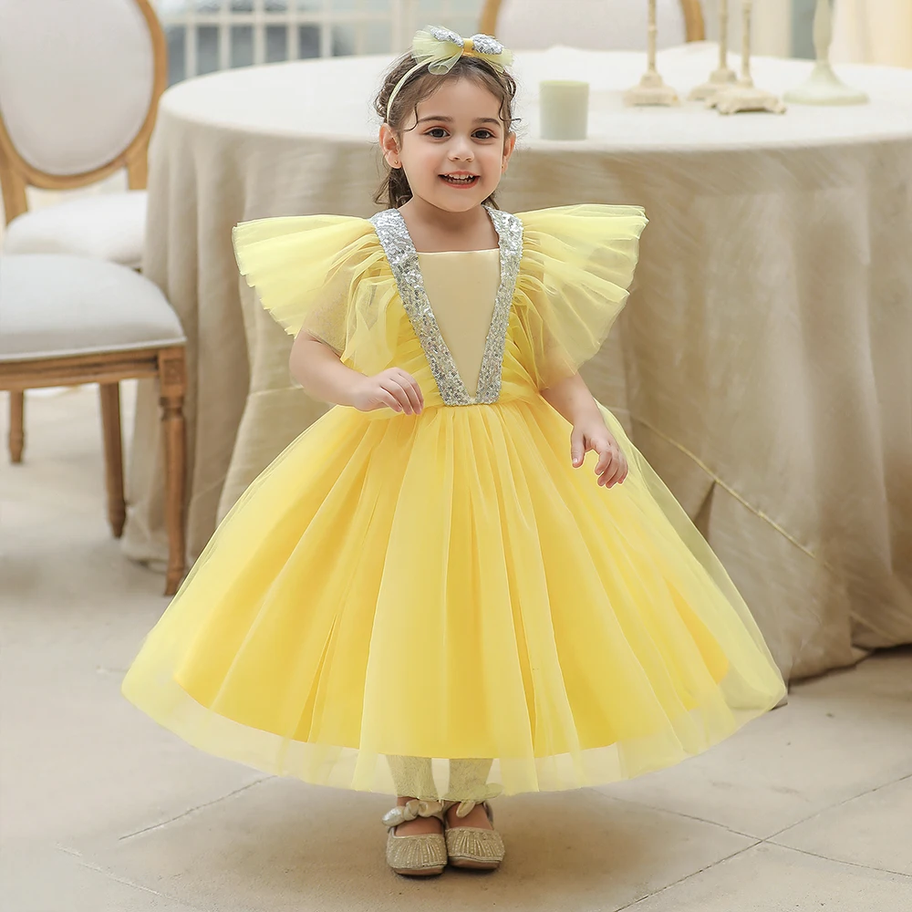 Floral Satin Ball Gown Girls Princess Dress For Summer Odm