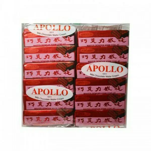 Export Apollo Chocolate Bar Wafer Milk & Chocolate Cream 12G