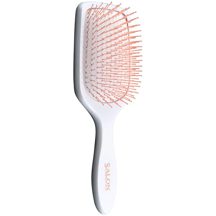 Eco-friendly massage wood hair brush copper pin anti-bacteria paddle