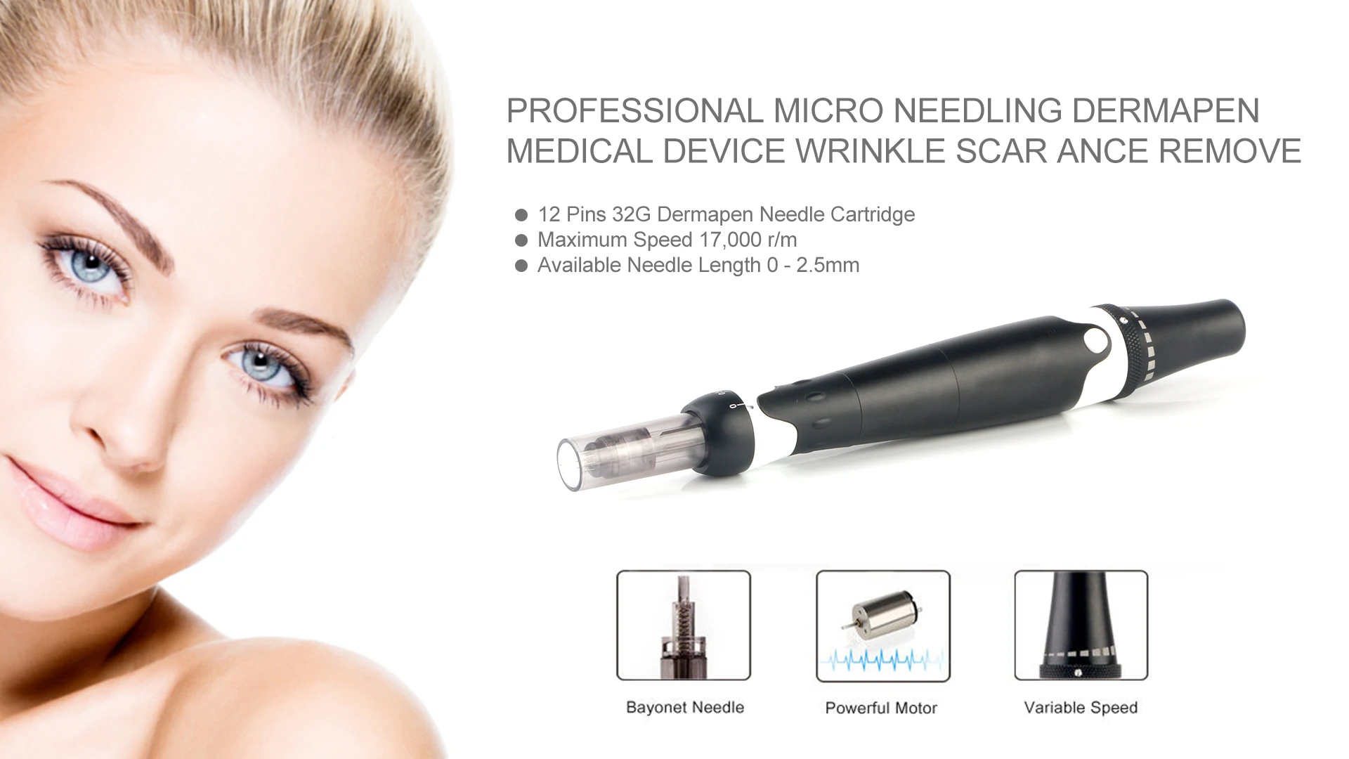 skin finer newest a7 high frequency derma pen micro needle