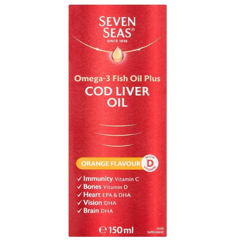 Seven Sea S Orange Syrup And Cod Liver Oil With Vitamins D C E 150ml Upc Ean Buy Seven Sea Omega 3 Fish Oil Plus Cod Liver Oil Orange Liquid 150ml Seven