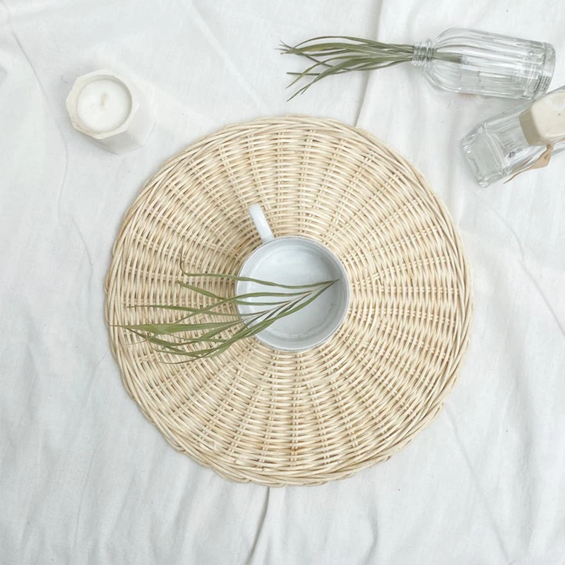 White Woven Rattan Square Tray,Straw Serving Tray,Decorative Boho Tray ...