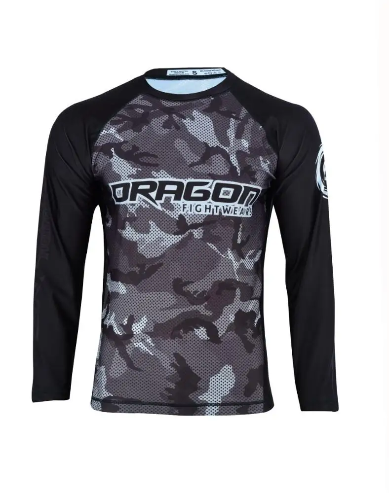 Jiu Jitsu Rashguard Camo Guardia De Erupción Camisa De... Jiu Jitsu Rashguard Camo Guardia De Erupción Camisa De...