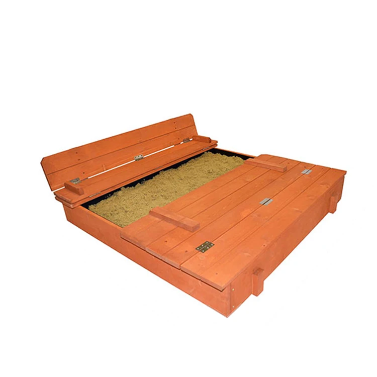 hot sale wooden sandbox fir wood outdoor sandpit kids sand pit