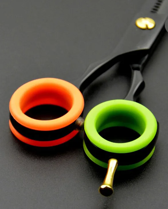 High Quality Cheaper Price Multi Color Barber Scissors Silicone Finger Insert Rings rainbow colors with all sizes