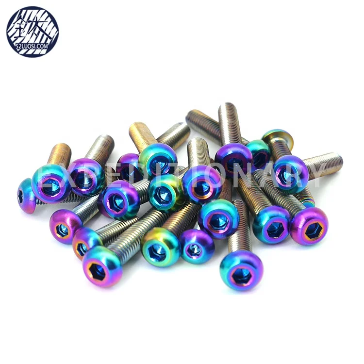 Anodized Colored Small Titanium Screws Hex Socket M3 Screws