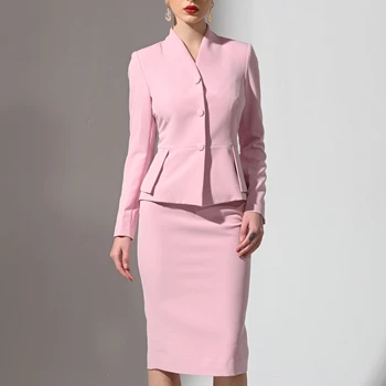Women business Blazer suits 2 pieces Skirt Set High Quality