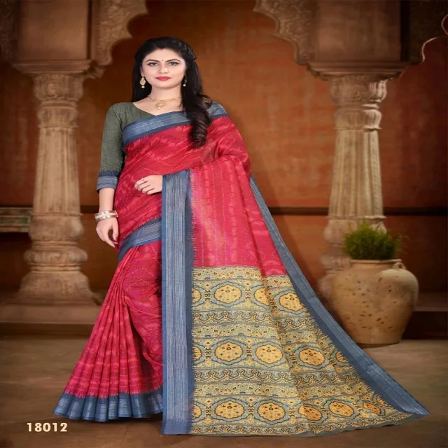 亚麻印花女式服装纱丽21系列民族服装设计师印花纱丽批发供应商印度纱丽收藏 Buy 低范围印度设计师纱丽 日常穿着纱丽 时尚印度性感纱丽