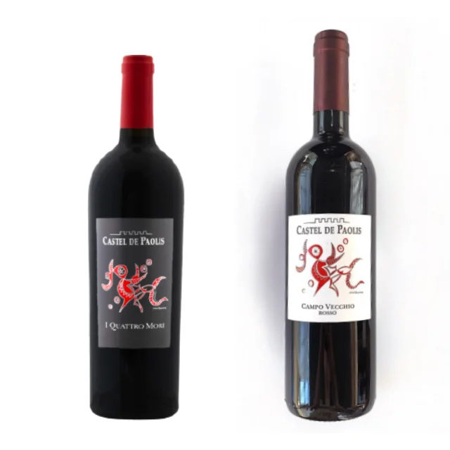 Good red wine box gift set campo vecchio rosso 0,75l and Quattro mori 0,75l - Made in  Italy