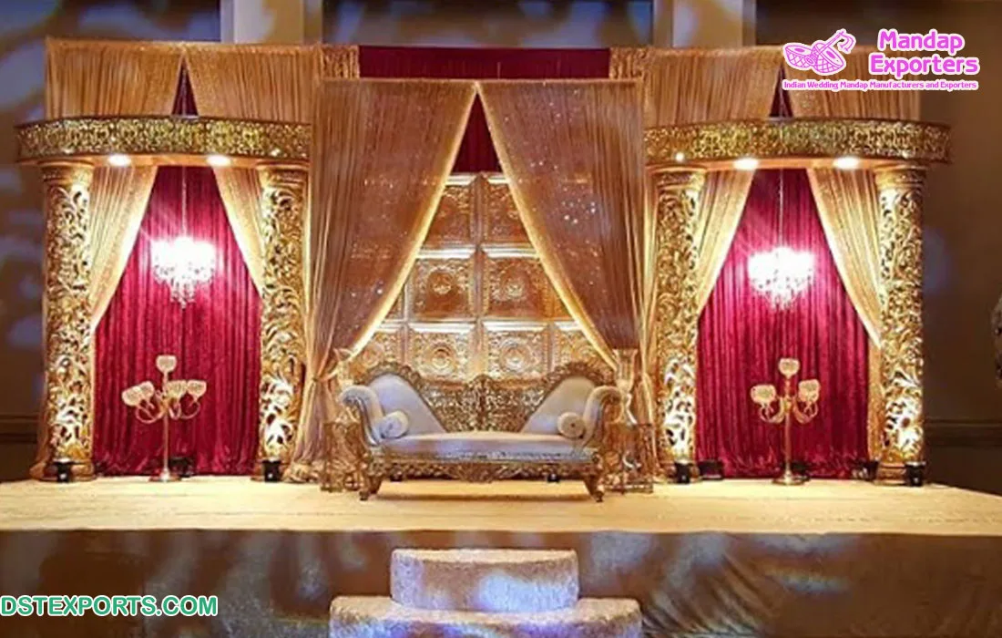 Modern Golden Touch Wedding Stage Setup Muslim Wedding Ring Ceremony Stage  Astonishing Golden Wedding Reception Stage - Buy Wedding Stage Fiber Stage  Setup Newly Modern Round Wedding Stage Window Wedding Stage Portable