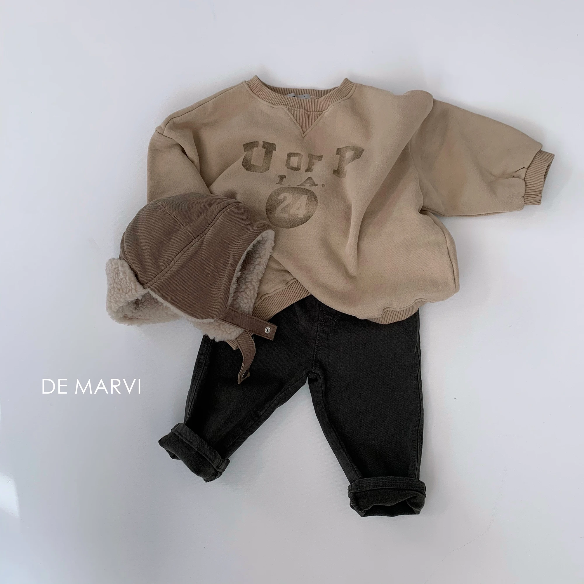 Детская Вельветовая меховая шапка-ушанка DE MARVI для мальчиков и девочек детская зимняя Русская Шапка от производителя оптовая продажа Сделано в