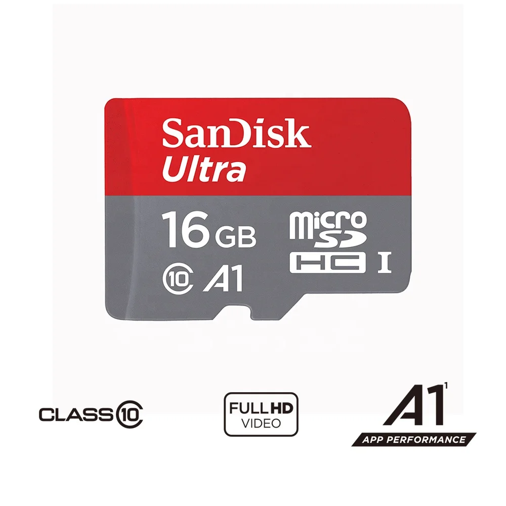 
 Оригинальная карта памяти Micro SD SanDisk Ultra UHS-I A1 класс 10 16 Гб  