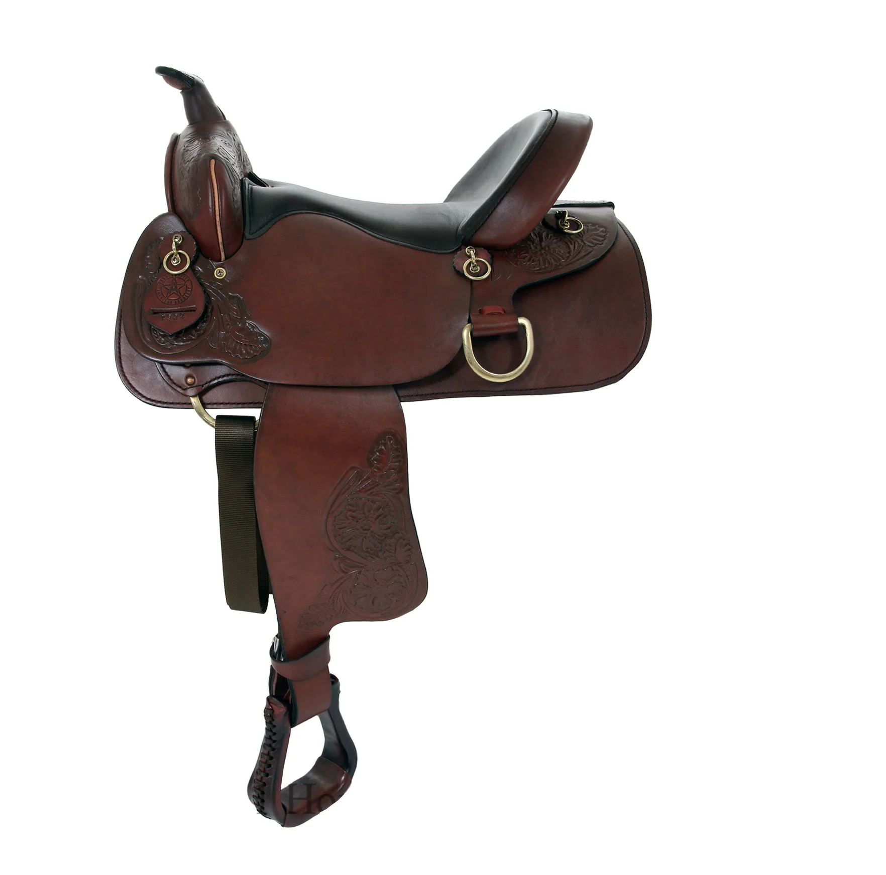 Selle Western Cuir Noir - Barrel Racing, Plaisir, Trail - Taille Unique - Fabriquée En Inde