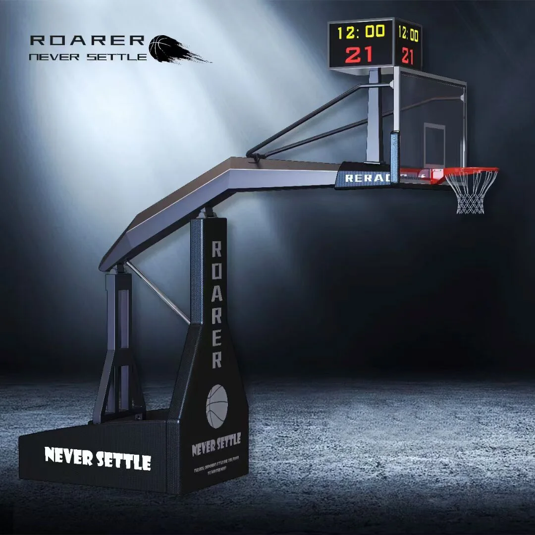 Factory High Quality Black Hydraulic Basketball Pole Manual Hydraulic
