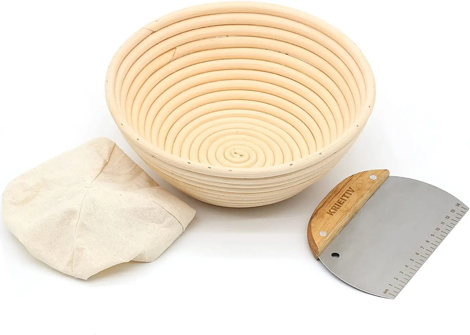 Round Bread Proofing Basket With Liner For Natural Rising Large Rattan