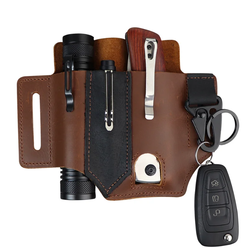 unique quality leather belt loop waist multitool sheath