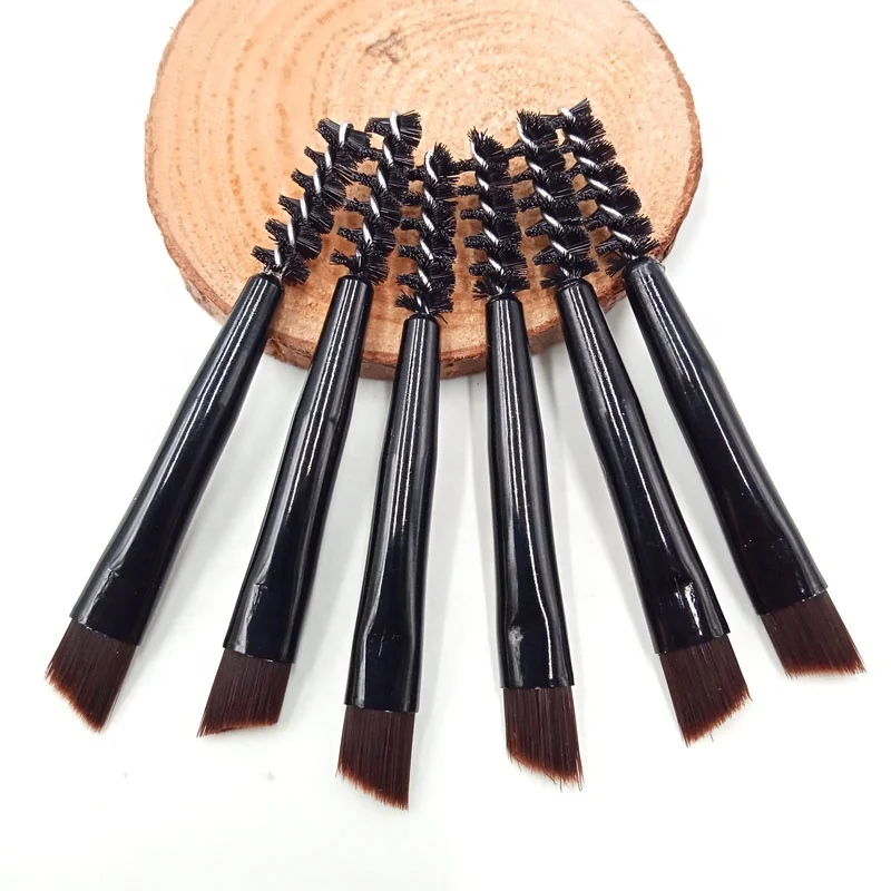 
Портативная мини-расческа для бровей с двойной головкой и косым спиральным наконечником, расческа для бровей, косметические инструменты для начинающих, веганская, черная, портативная 