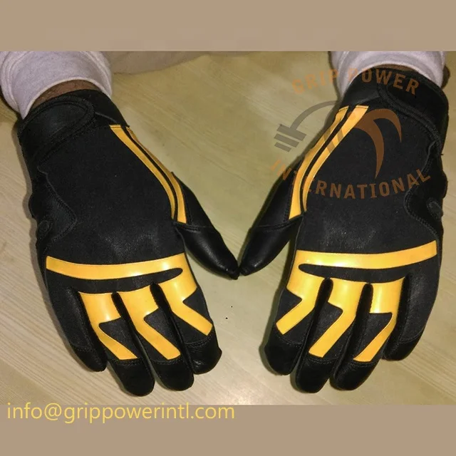 black and gold youth football gloves