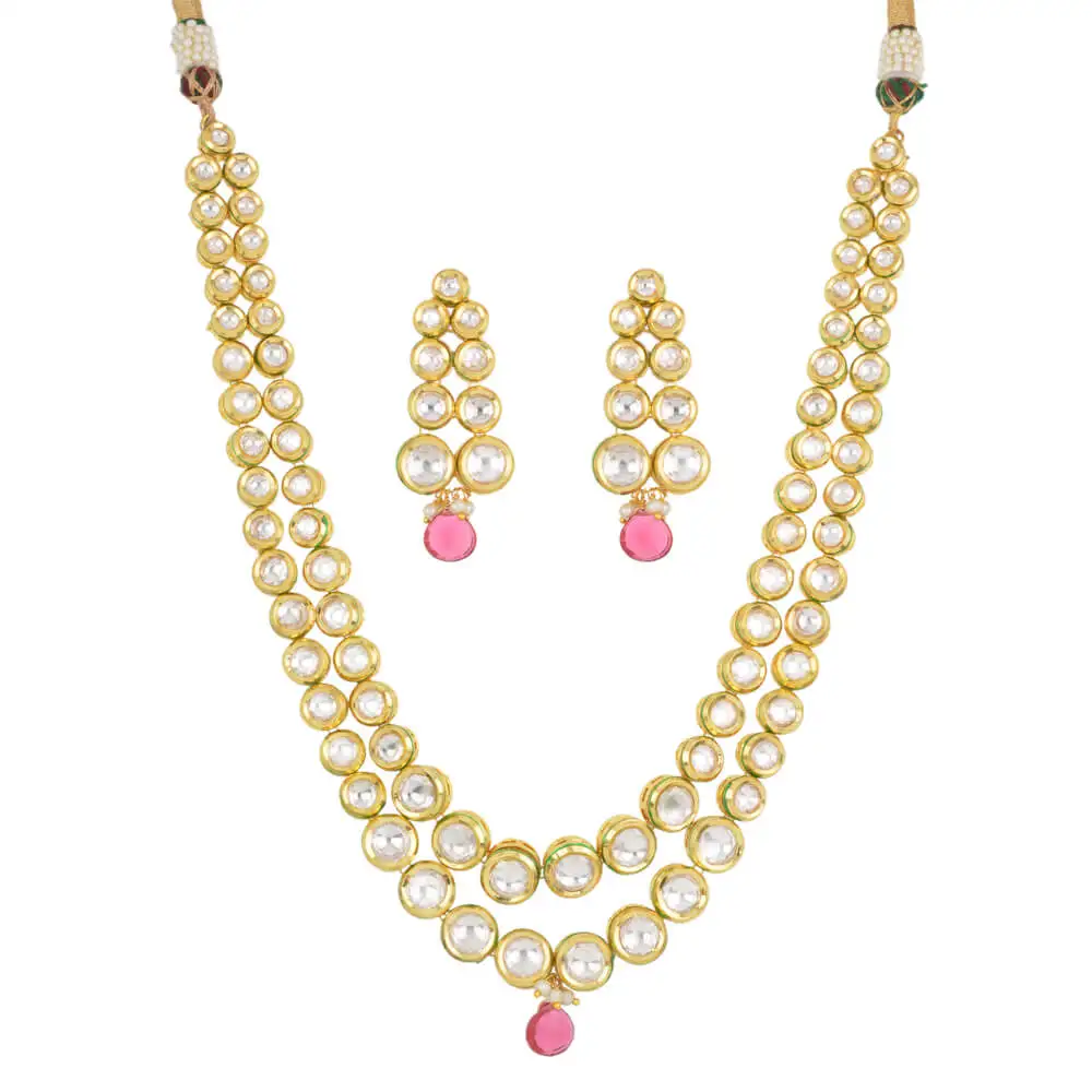Kundan Necklace Set With Gold Plated 