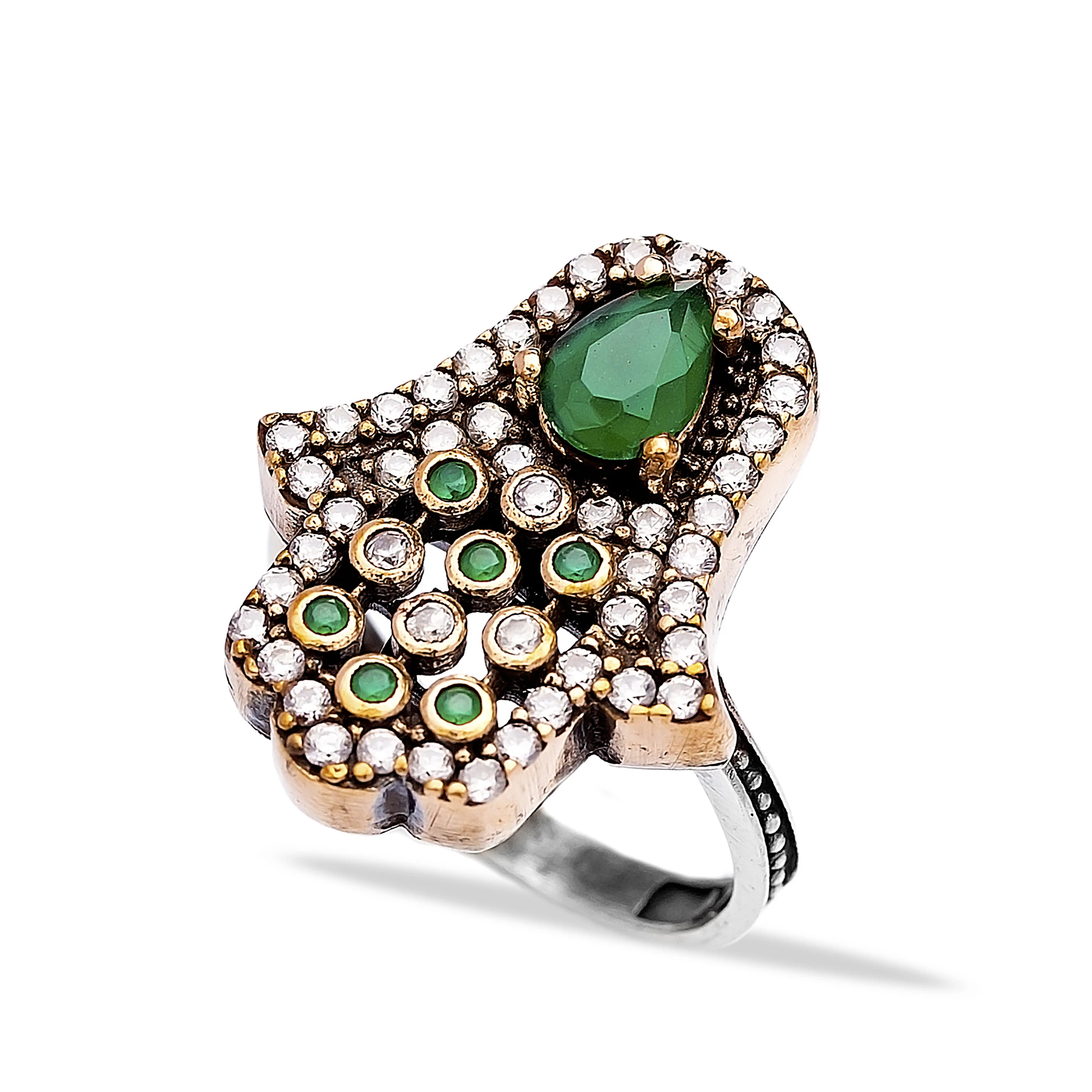 时尚奥特曼哈姆萨设计批发手工正品925银质宝石可调节戒指| Alibaba.com, image size:2112x2112