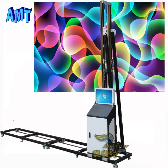Chinese New Vertical AMT-i8-plus Wallprinter 3D Large Format UV Wall Printer Mini Computer Operate Drawing