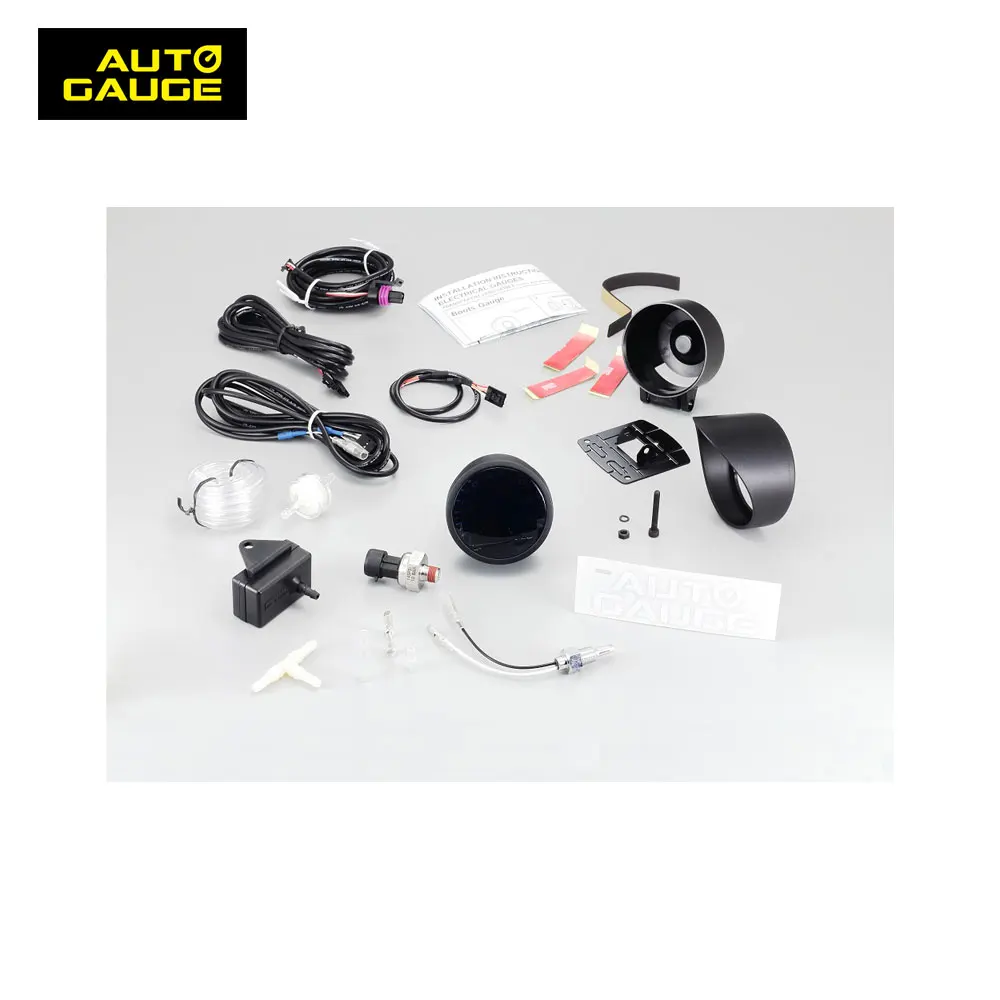 60mm 2 Color Analog Digital LED Cool 4 in 1 333 Series Boost Volt Oil Pressure Oil Temp Gauge Sensor Included BAR PSI