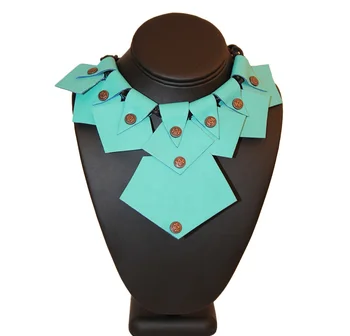Faux Leather Bib African Leather Cord Necklace