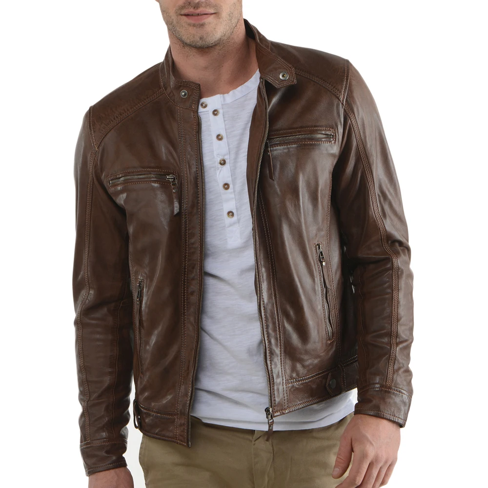 genuine cowhide leather jacket