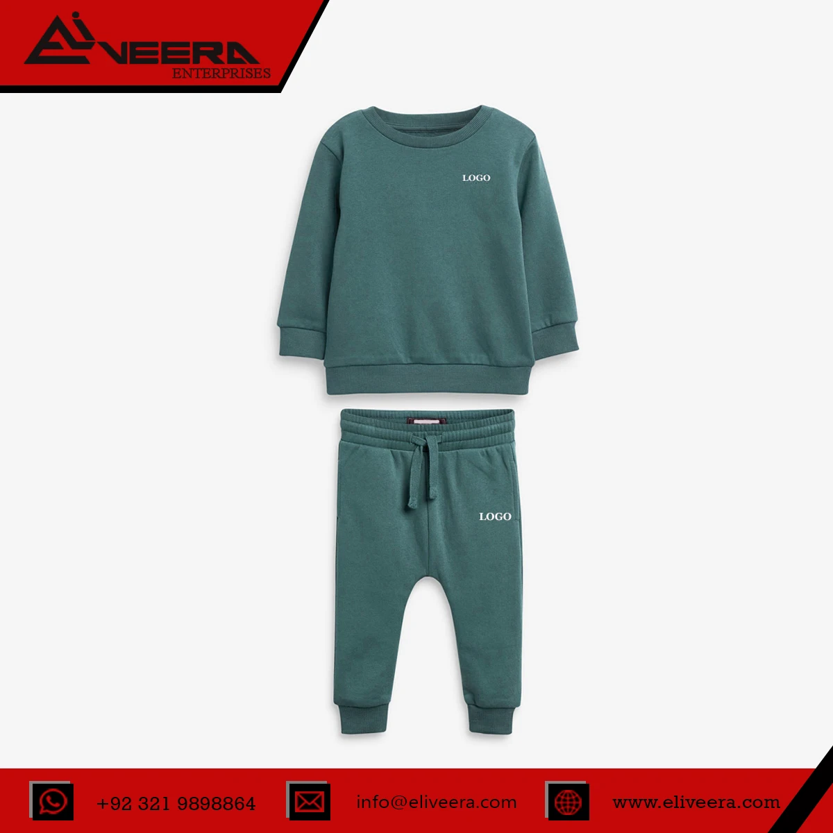 03 Years Old Boys Navy Velour Tracksuit Set / New Design Side Stripe