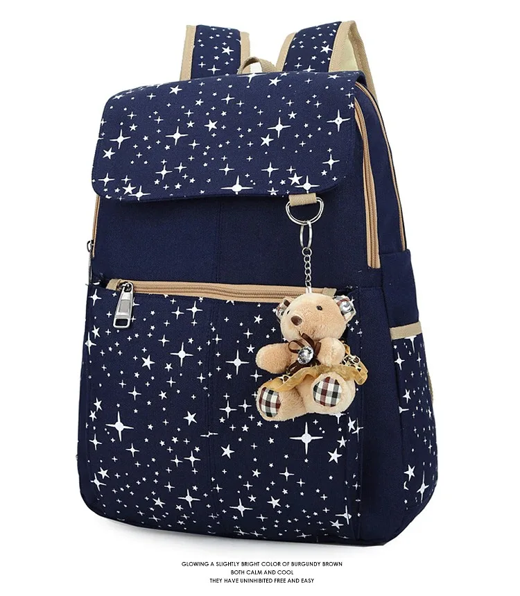 3 Pieces Set Mochila Escolar Children Cute Cartoon Student Bag Star ...