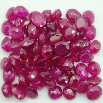 Oval Gemstone Natural Loose Faceted Ruby For Rings And Earrings
