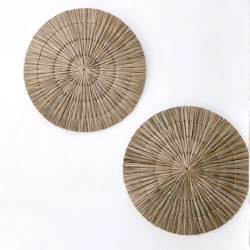 New Trend Boho 2023 Seagrass Wall Decor Straw Rustic Placemat Table Mat ...