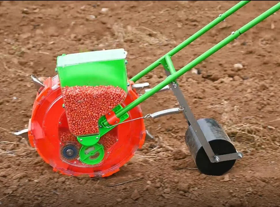 Mini Manual Corn Planter Seeders Adjustable Single Row Sowing Machine