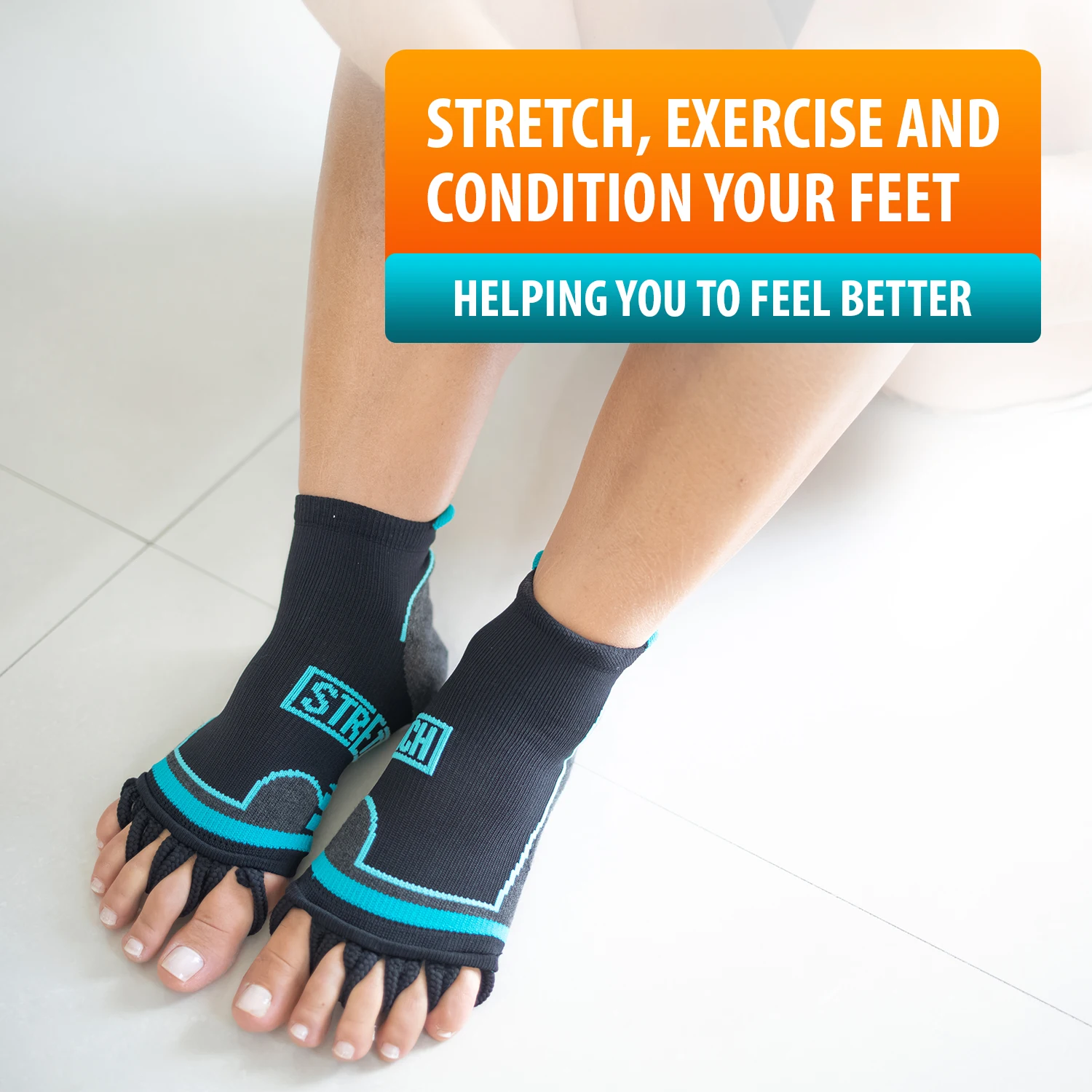 Pmt Toe Separator Socks Stretch Toe Spacer Foot Alignment Sock For