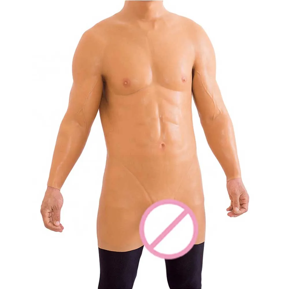 URCHOICE Realistic Macho Muscle Fake Man Wearable Body Suit Silicone Lesbian Penis Cosplayer Crossdresser Anal Sex Cock Sex Toys