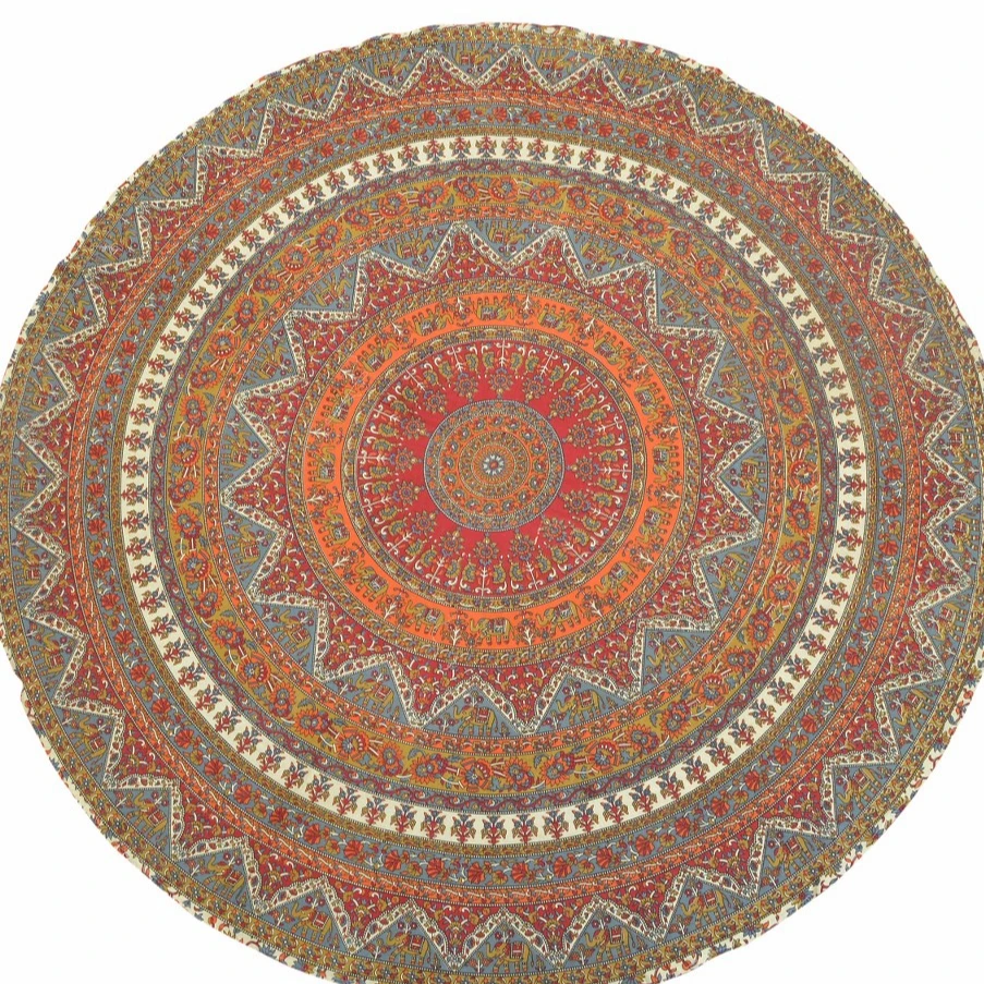 Ombre Mandala Round Beach Tapestry Hippie Throw Rug Yoga Mat Indian Blanket 72" 